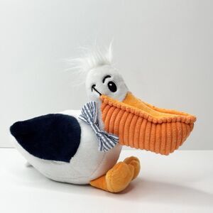 The Preppy Pelican Plush Beanbag Stuffed Animal Toy 9.5" Seersucker Bow Tie